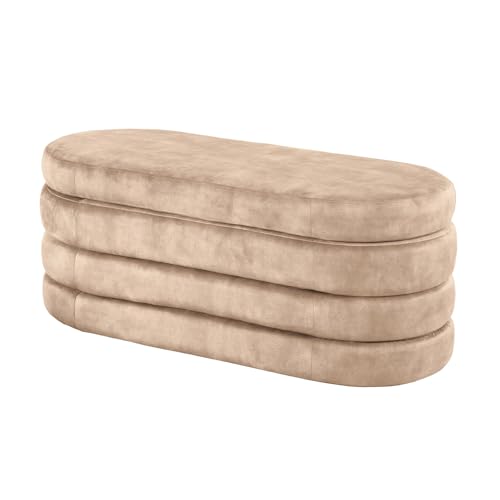 Riess Ambiente Extravagante Polsterbank Vogue - 115cm - Champagner beige - Samt Sitzbank mit Stauraum modern Schlafzimmer Flur von Riess Ambiente