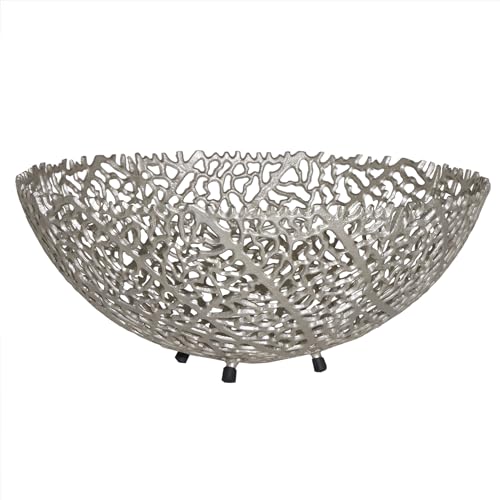 Riess Ambiente Filigrane Design Schale ABSTRACT LEAF 45cm silber handmade Obstschale Aufbewahrung rund Dekoschale dekorativ Wohnzimmer Küche Riess Ambiente Filigrane Design Schale ABSTRACT LEAF 45cm silber handmade Obstschale Aufbewahrung rund Dekoschale dekorativ Wohnzimmer Küche von Riess Ambiente