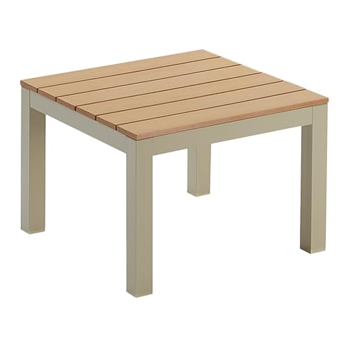 Riess Ambiente Gartentisch Orlando Lounge - 60cm - Greige Natur - Aluminium WPC Nonwood - wetterfest Outdoor Loungetisch quadratisch von Riess Ambiente