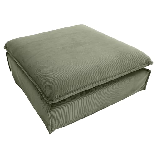 Riess Ambiente Großer Sitzhocker Heaven - 100cm - grün - Cord Sofahocker Polsterhocker mit Stauraum Abnehmbarer Bezug von Riess Ambiente