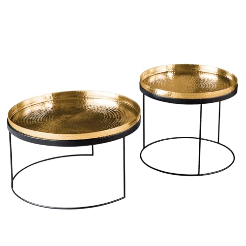 Riess Ambiente Handgearbeitetes 2er Set Couchtische Elements 60cm Gold mit abnehmbarerTischplatte Beistelltische in Hammerschlag Optik für Dein Wohnzimmer Riess Ambiente Handgearbeitetes 2er Set Couchtische Elements 60cm Gold mit abnehmbarerTischplatte Beistelltische in Hammerschlag Optik für Dein Wohnzimmer von Riess Ambiente