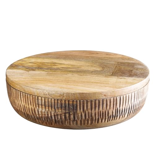 Riess Ambiente Handgefertigte Schale Pure Nature - 40cm - Natur Mangoholz - rund mit Deckel Schmuck-Dose Riess Ambiente Handgefertigte Schale Pure Nature - 40cm - Natur Mangoholz - rund mit Deckel Schmuck-Dose von Riess Ambiente