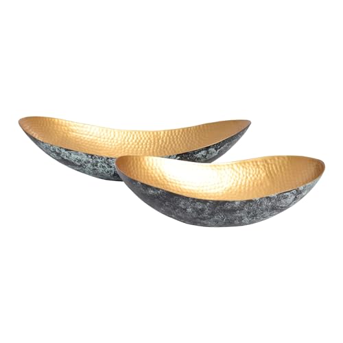 Riess Ambiente Handgerfertigtes 2er Set Deko Schalen Abstract Orient 55cm Gold Metall Patina Riess Ambiente Handgerfertigtes 2er Set Deko Schalen Abstract Orient 55cm Gold Metall Patina von Riess Ambiente