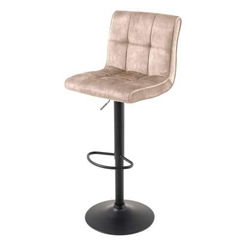 Riess Ambiente Höhenverstellbarer Barhocker Modena - Champagner beige schwarz - Samt Metall - drehbarer Barstuhl Riess Ambiente Höhenverstellbarer Barhocker Modena - Champagner beige schwarz - Samt Metall - drehbarer Barstuhl von Riess Ambiente