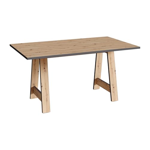 Riess Ambiente Industrial Esstisch LOFT - 160cm - Natur anthrazit grau - Eichen-Optik - Tischbeine in A-Form stabil pflegeleicht von Riess Ambiente
