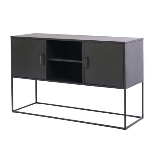 Riess Ambiente Industrial Sideboard Slim LINE 120cm - anthrazit schwarz - Metall mit sechs Fächern Kommode Stauraum modern von Riess Ambiente