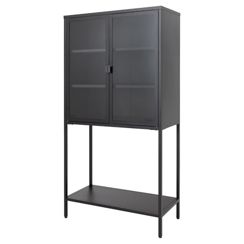 Riess Ambiente Industrial Vitrine DURA Steel - 150cm - schwarz transparent - Metall Glas - Highboard Regal von Riess Ambiente