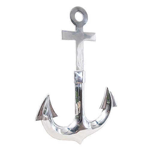 Riess Ambiente Invicta Interior Maritime Wanddekoration Seven SEAS 70cm Silber 3D Anker Wandmontage Dekoration Aluminium Wanddeko Accessoire Wohnaccessoire von Riess Ambiente
