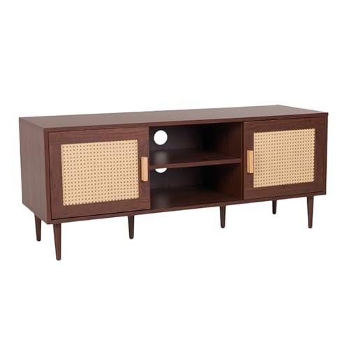 Riess Ambiente Lowboard Vienna - 120cm - braun - Wiener Geflecht Rattan Holz-Optik - Retro TV-Board Regal von Riess Ambiente