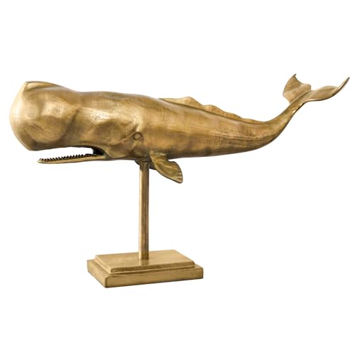 Riess Ambiente Maritime Skulptur WAL 70cm Messing Handmade Metall Design Dekoration Standdeko Standdekoration Dekoartikel Regaldekoration von Riess Ambiente