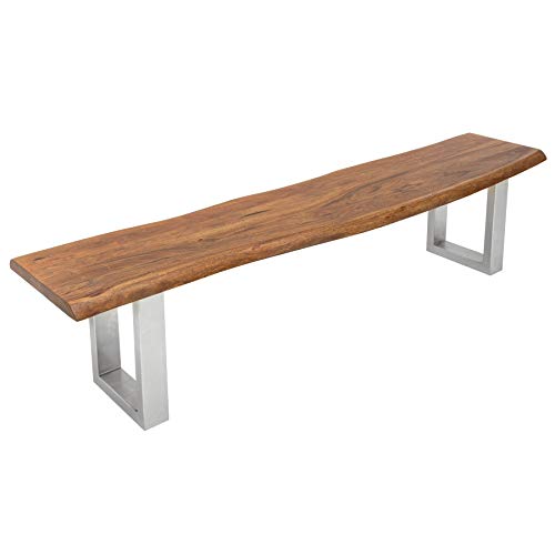 Riess Ambiente Massive Baumstamm Bank Mammut 200cm Akazie Massivholz Industrial Chic Sitzbank Kufengestell mit 3,5 cm Dicker Sitzplatte Riess Ambiente Massive Baumstamm Bank Mammut 200cm Akazie Massivholz Industrial Chic Sitzbank Kufengestell mit 3,5 cm Dicker Sitzplatte von Riess Ambiente