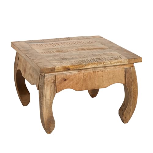 Riess Ambiente Massiver Couchtisch Opium Antique 60cm Natur Mangoholz Wohnzimmertisch Tisch Massivholz Holztisch von Riess Ambiente