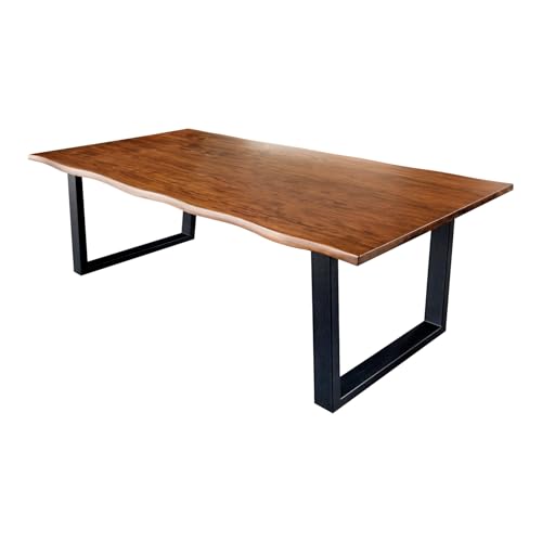 Riess Ambiente Massiver Esstisch Genesis - 160cm - braun schwarz - Akazienholz Eisengestell Industrial Look Baumkante Konferenztisch von Riess Ambiente