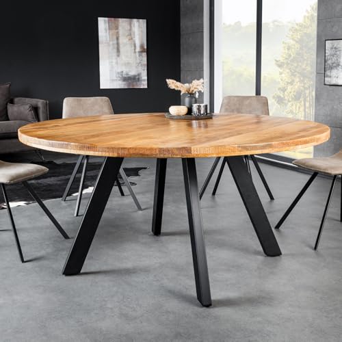 Riess Ambiente Massiver Esstisch Iron Craft - 140cm - Natur - rund - Mangoholz Metall Industrial Design Riess Ambiente Massiver Esstisch Iron Craft - 140cm - Natur - rund - Mangoholz Metall Industrial Design von Riess Ambiente