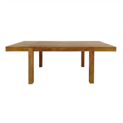 Riess Ambiente Massiver Holz Esstisch Pure - 120-200cm - Natur Honey Finish - Akazie Tisch mit Ansteckplatten verlängerbar von Riess Ambiente