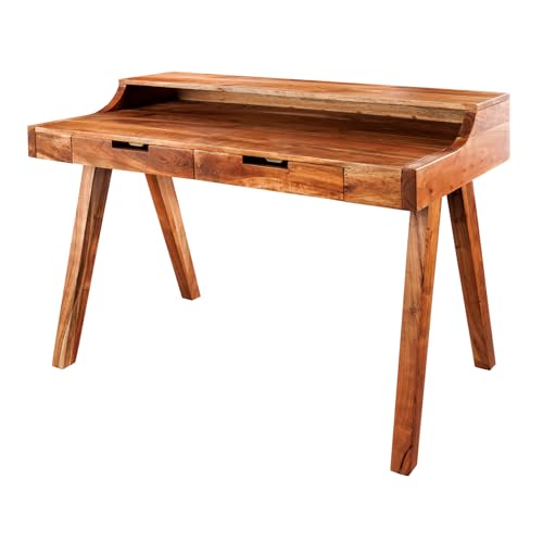 Riess Ambiente Massiver Sekretär Monsoon - 100cm - Natur - Akazienholz Schubladen Schreibtisch Ablagetisch Arbeitstisch Massivholz von Riess Ambiente