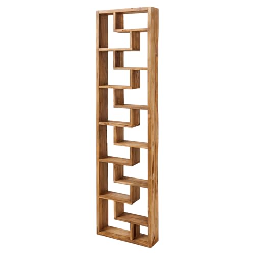 Riess Ambiente Massives Bücherregal Java - 50x200cm - Natur recyceltes Teakholz Standregal Raumtrenner Holzregal modern Design von Riess Ambiente