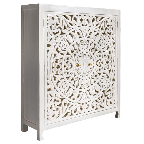 Riess Ambiente Massives Highboard MARRAKESCH - 140cm - weiß Mangoholz - mit Verzierung Handmade Riess Ambiente Massives Highboard MARRAKESCH - 140cm - weiß Mangoholz - mit Verzierung Handmade von Riess Ambiente