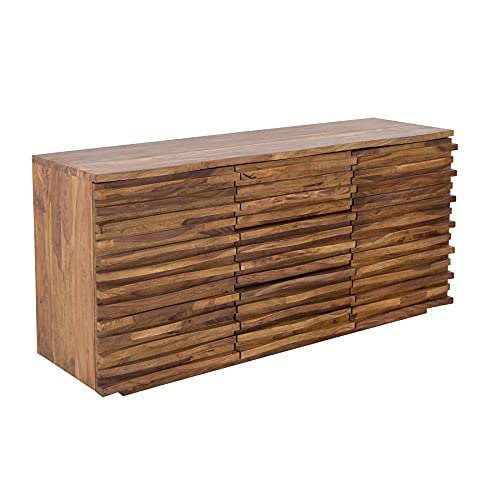 Riess Ambiente Massives Sideboard Relief 160cm Sheesham Holz Stone Finish Kommode Anrichte Schrank von Riess Ambiente