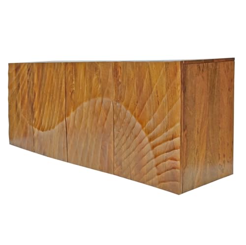 Riess Ambiente Massives Sideboard Scorpion - 180cm - braun Mangoholz - Anrichte hängend mit 3D Schnitzereien von Riess Ambiente