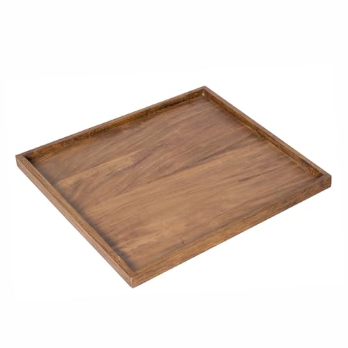 Riess Ambiente Massives Tablett MAKASSAR 50cm Sheesham Stone Finish Holztablett Serviertablett Bettablett von Riess Ambiente