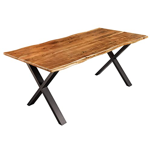 Riess Ambiente Massivholz Esstisch Mammut Nature 180cm Akazie Baumkante 2,6cm Tischplatte von Riess Ambiente