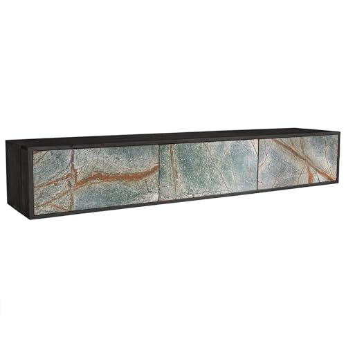 Riess Ambiente Massivholz Lowboard Mountain Soul - 160cm - schwarz - echter Naturstein Akazie - hängend TV-Board Kommode Schrank Riess Ambiente Massivholz Lowboard Mountain Soul - 160cm - schwarz - echter Naturstein Akazie - hängend TV-Board Kommode Schrank von Riess Ambiente