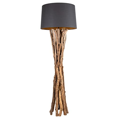 Riess Ambiente Massivholz Stehleuchte HARMONY NATURE 151cm schwarz Teak mit Baumwollschirm Wohnzimmerlampe Stehlampe Massivholzlampe Riess Ambiente Massivholz Stehleuchte HARMONY NATURE 151cm schwarz Teak mit Baumwollschirm Wohnzimmerlampe Stehlampe Massivholzlampe von Riess Ambiente