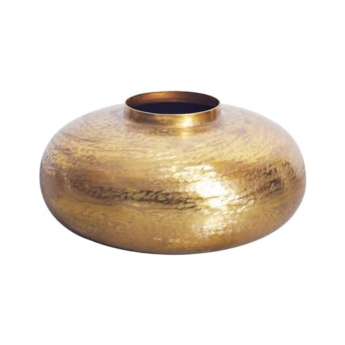 Riess Ambiente Moderne Deko Vase Abstract Orient 35cm Gold rund Metall Hammerschlag-Design von Riess Ambiente