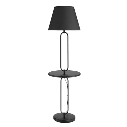 Riess Ambiente Moderne Stehlampe Beistelltisch Servant 175cm schwarz Metall rund Raumlampe Standlampe Wohnzimmerlampe von Riess Ambiente