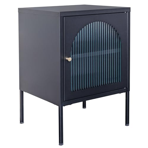 Riess Ambiente Moderner Beistelltisch Paris 60cm schwarz Metall Riffelglas Vitrinenschrank, Nachttisch für Dein Schlafzimmer Riess Ambiente Moderner Beistelltisch Paris 60cm schwarz Metall Riffelglas Vitrinenschrank, Nachttisch für Dein Schlafzimmer von Riess Ambiente