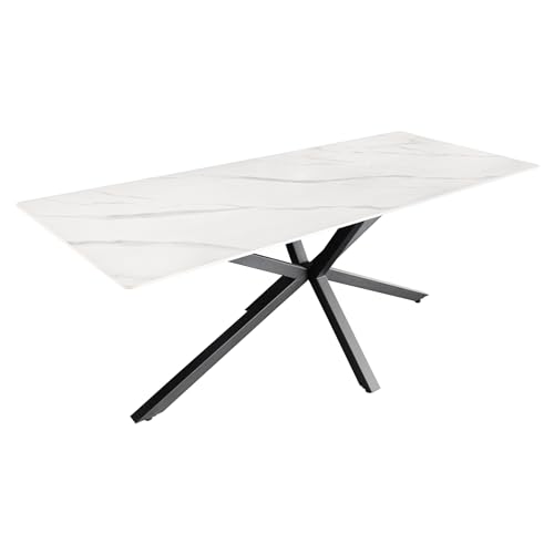 Riess Ambiente Moderner Esstisch Galaxie - 200cm - weiß - Keramik Marmor-Design glänzend Esszimmertisch Metallgestell schwarz Riess Ambiente Moderner Esstisch Galaxie - 200cm - weiß - Keramik Marmor-Design glänzend Esszimmertisch Metallgestell schwarz von Riess Ambiente