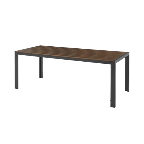 Riess Ambiente Moderner Gartentisch DESIGNO - 205cm - Dunkelbraun schwarz - Aluminium wetterfest Outdoortisch von Riess Ambiente