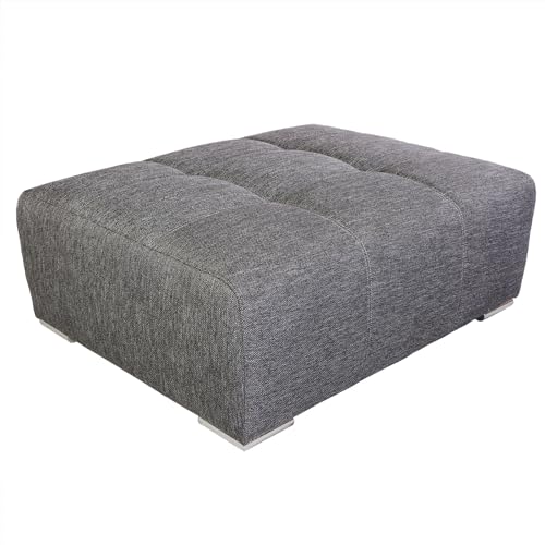 Riess Ambiente Moderner Hocker GRANDEZZA 119cm grau mit Ziersteppung Sitzhocker Sofahocker Couchhocker Flachgewebehocker Wohnzimmerhocker von Riess Ambiente