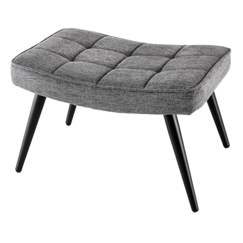 Riess Ambiente Moderner Hocker Scandinavia - grau - Strukturstoff Polsterhocker Fußhocker Sitzhocker mit Metallbeinen von Riess Ambiente