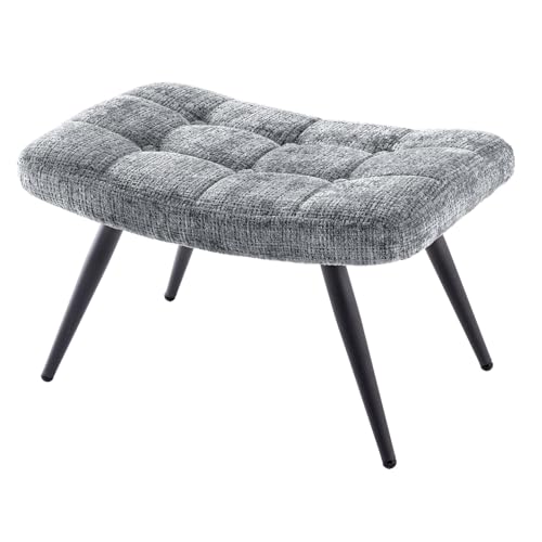 Riess Ambiente Moderner Hocker Scandinavia - grau schwarz - Chenillestoff Metallbeine Fußhocker Sitzhocker Riess Ambiente Moderner Hocker Scandinavia - grau schwarz - Chenillestoff Metallbeine Fußhocker Sitzhocker von Riess Ambiente