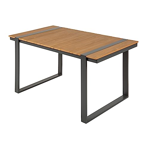 Riess Ambiente Moderner Outdoor Esstisch Tampa Lounge 123cm Holzoptik wetterfest Garten Tisch Gartentisch von Riess Ambiente