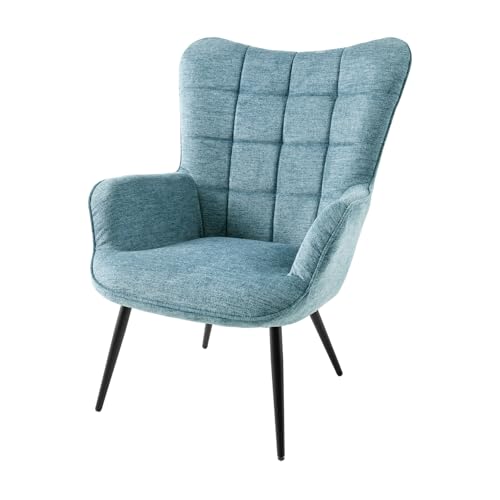 Riess Ambiente Moderner Sessel Scandinavia - blau - Strukturstoff Polstersessel mit Armlehne schwarzes Metall Gestell Riess Ambiente Moderner Sessel Scandinavia - blau - Strukturstoff Polstersessel mit Armlehne schwarzes Metall Gestell von Riess Ambiente