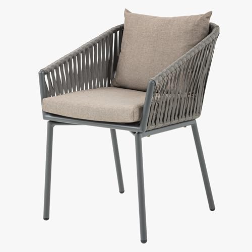 Riess Ambiente Moderner Stuhl Rope - anthrazit Aluminium - Gartensessel inkl. Kissen In- und Outdoor von Riess Ambiente