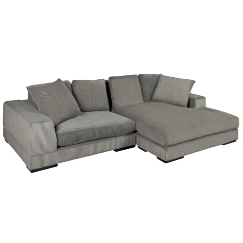 Riess Ambiente Modernes Ecksofa Babylon - 270cm - grau Cord - XXL-Couch L-Form inkl. Kissen Riess Ambiente Modernes Ecksofa Babylon - 270cm - grau Cord - XXL-Couch L-Form inkl. Kissen von Riess Ambiente