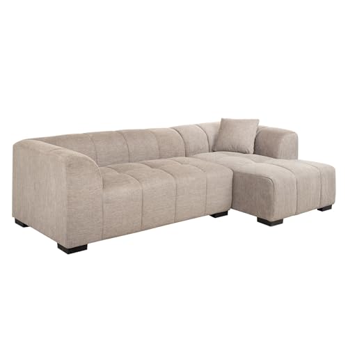 Riess Ambiente Modernes Ecksofa City - 245cm - Strukturstoff - Taupe - 3-Sitzer Couch inkl. Kissen Eckcouch Sofa Wohnlandschaft von Riess Ambiente