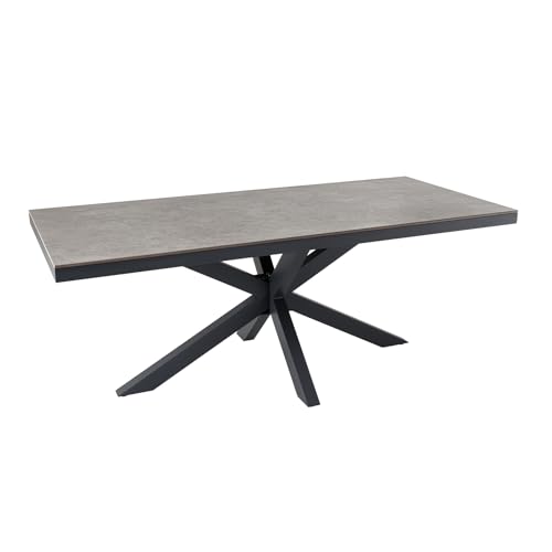 Riess Ambiente Outdoor Esstisch Galaxie 160cm hellgrau Keramik anthrazit Aluminium Gartentisch wetterfest Terrassentisch Balkontisch Dachterrassentisch Tisch von Riess Ambiente