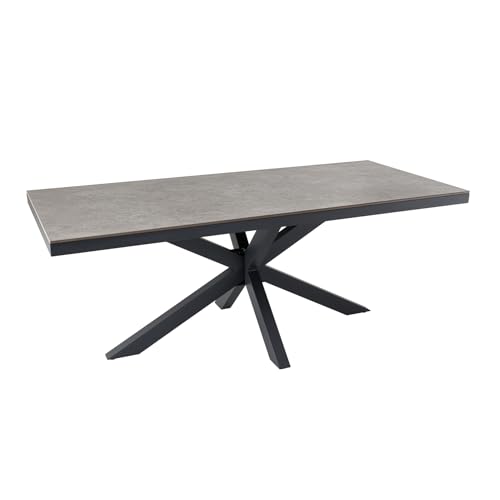 Riess Ambiente Outdoor Esstisch Galaxie 200cm hellgrau Keramik anthrazit Aluminium Gartentisch wetterfest Terrassentisch Balkontisch Dachterrassentisch Tisch von Riess Ambiente