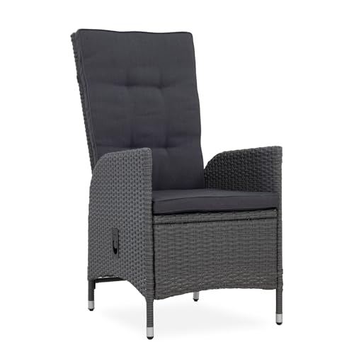 Riess Ambiente Outdoor Gartenstuhl Sylt - grau - Polyrattan - Hochlehner mit Armlehne verstellbar wetterfest Riess Ambiente Outdoor Gartenstuhl Sylt - grau - Polyrattan - Hochlehner mit Armlehne verstellbar wetterfest von Riess Ambiente