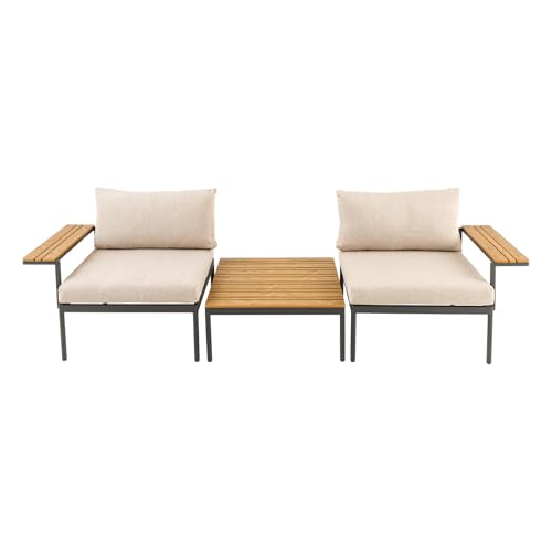 Riess Ambiente Outdoor Lounge Sitzgruppe Mobile MODULAR - 90cm - anthrazit Greige - inkl. Kissen Gartengruppe Gartenmöbel Loungemöbel von Riess Ambiente