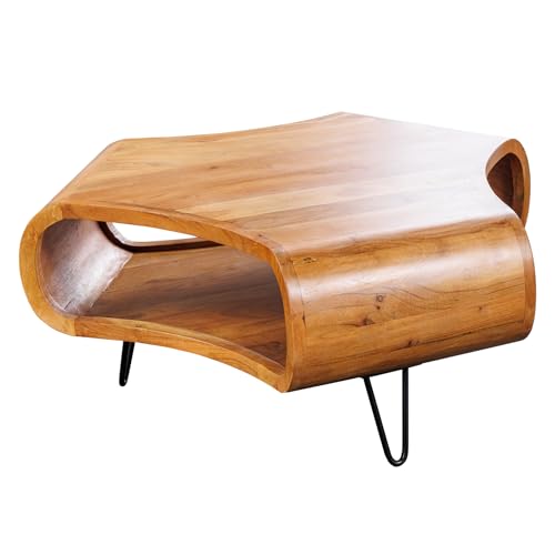 Riess Ambiente Retro Couchtisch Organic Living - 90cm - braun Akazie Massivholz Honey Finish mit Stauraum Wohnzimmer Design Riess Ambiente Retro Couchtisch Organic Living - 90cm - braun Akazie Massivholz Honey Finish mit Stauraum Wohnzimmer Design von Riess Ambiente