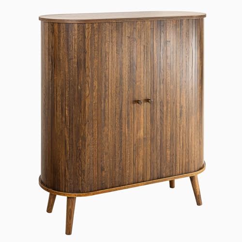 Riess Ambiente Retro Highboard Valhalla Wood - 120cm - Smoked braun - Eichenholz-Optik mit Schiebetüren von Riess Ambiente