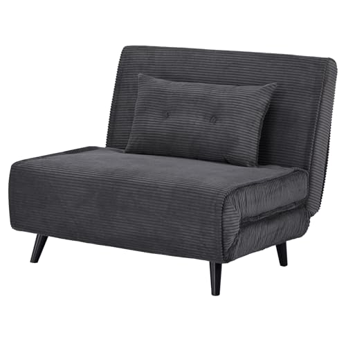 Riess Ambiente Retro Schlafsessel SMART Multifunction - 100cm - grau - Cord Sessel mit Bettfunktion Klappsessel inkl. Kissen Riess Ambiente Retro Schlafsessel SMART Multifunction - 100cm - grau - Cord Sessel mit Bettfunktion Klappsessel inkl. Kissen von Riess Ambiente