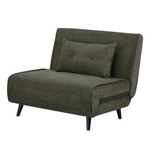 Riess Ambiente Retro Schlafsessel SMART Multifunction - 100cm - grün - Cord Sessel mit Bettfunktion Klappsessel inkl. Kissen Riess Ambiente Retro Schlafsessel SMART Multifunction - 100cm - grün - Cord Sessel mit Bettfunktion Klappsessel inkl. Kissen von Riess Ambiente