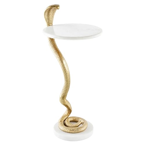 Riess Ambiente Runder Beistelltisch Wildlife Cobra - 65cm - Gold weiß - Marmor Schlangen-Skulptur - Handmade Wohnzimmertisch Riess Ambiente Runder Beistelltisch Wildlife Cobra - 65cm - Gold weiß - Marmor Schlangen-Skulptur - Handmade Wohnzimmertisch von Riess Ambiente